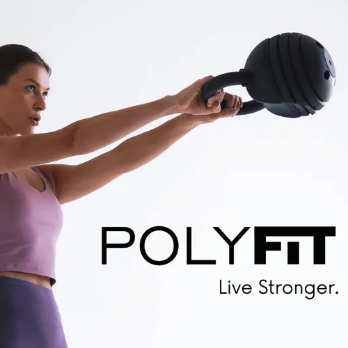 Vista 6 de Polyfit Adjustable Kettlebell Set - 5-in-1 Weights for Home Gym NEGRO - 50 LB