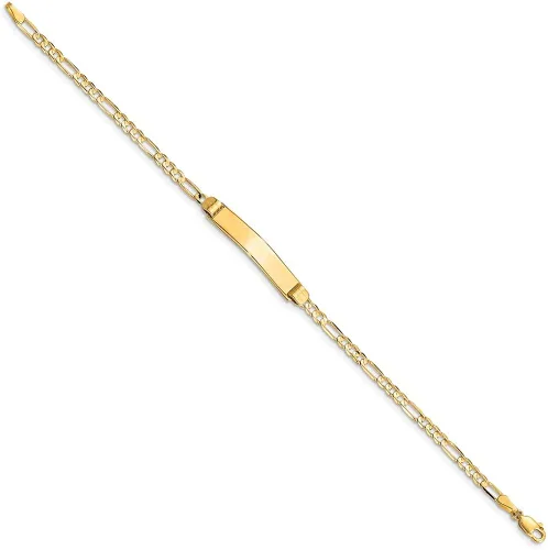 Vista 2 de Pulsera Figaro ID de 14 quilates de 0.701in estilo FG80ID-7, Metal, no conocido
