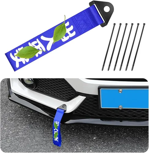 Vista 9 de AICEL Correa de remolque para carreras de autos, cuerda de tracción decorativa de nylon de alta resistencia estilo JDM deportivo, correa de remolque