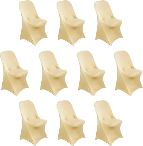Vista 58 de Efavormart - Funda para silla plegable elástica de elastano, ajustable, para cenas, eventos, bodas, fiestas, banquetes, catering, color beige