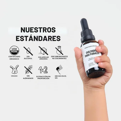 Vista 5 de Food Over Drugs Kids para Cleanse Formula, Organic Alcohol-Free Tincture