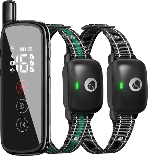 Vista 11 de Collar de choque para perros, collar de entrenamiento impermeable 1 perro (negro)