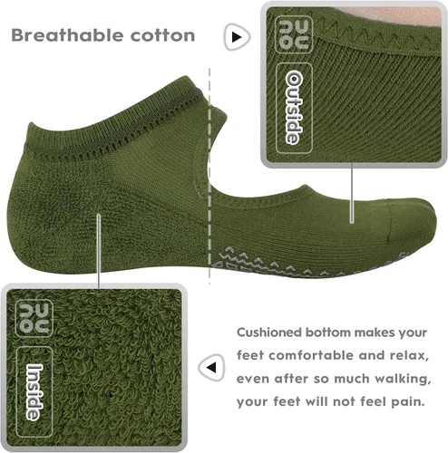 Vista 3 de unenow Calcetines antideslizantes de yoga para mujer con acolchado para pilates, barra, hogar