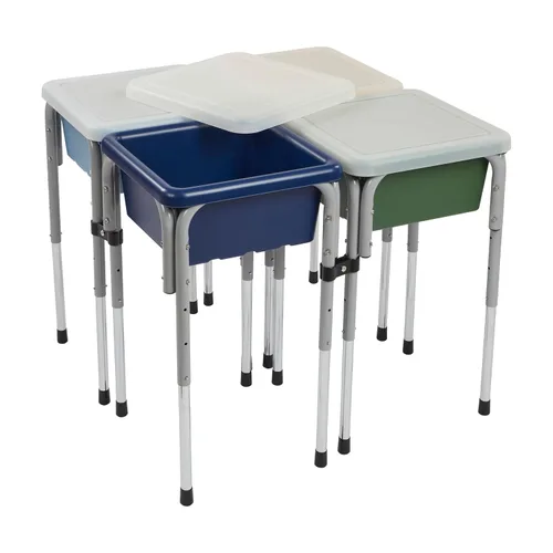 Vista 19 de ECR4Kids Mesas modulares de juego con arena y agua con tapas, varios colores, Multi Color, 1 Azul /Rojo