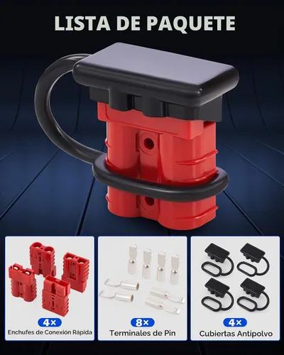 Vista 4 de Orion Motor Tech Paquete de 4 conectores de cable, kit de enchufe de arnés de cables de 50 A para cables de calibre 6-12, batería de 12 V-36 V