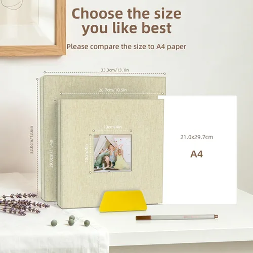 Vista 6 de popotop Álbum de fotos autoadhesivo con ventana de visualización de imágenes, kit de suministros de bricolaje para álbum de recortes de 40 páginas