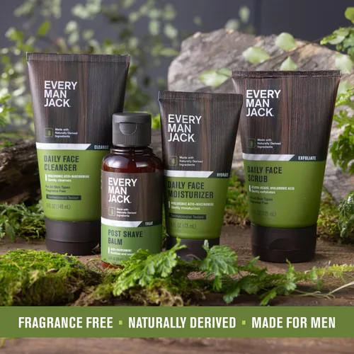 Vista 5 de Every Man Jack Exfoliante facial suave para hombres, exfolia la piel muerta, hidrata y revive la piel cansada con cuentas de jojoba, ácido