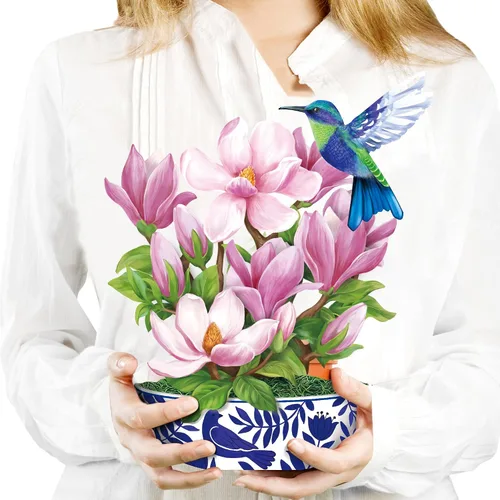 Vista 13 de Airpark - Tarjeta desplegable de flores 3D, tarjeta de felicitación – Claveles rosas – Para mamá, abuela – Ideal para el Día de la Madre
