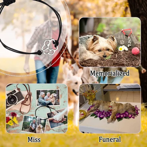 Vista 7 de PLwelth Pulseras de perro de cachorro para mujeres y hombres, regalos conmemorativos para amantes de las mascotas, regalos de amistad para ella, sus