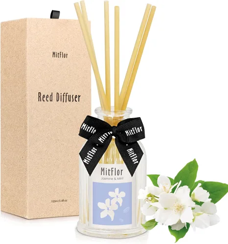 Vista 20 de MitFlor - Difusor de habitación, juego de difusor de varillas de ciprés de cedro con varillas de ratán natural, aromas refrescantes y limpios