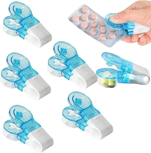 Vista 8 de Pastillero portátil, dispensador portátil de pastilleros, caja de almacenamiento de medicamentos, fácil de sacar píldoras del paquete para ancianos