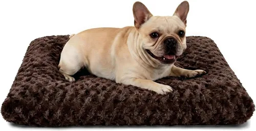 Vista 21 de Cama para perro de tamaño mediano, alfombra lavable de felpa para mascotas Negro