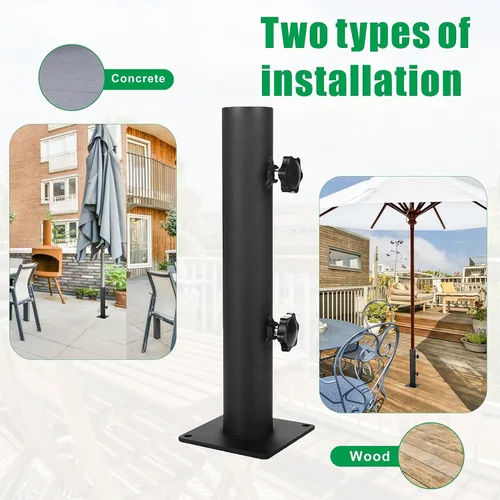 Vista 4 de Base de sombrilla para patio, base de acero resistente para exteriores, abrazadera de montaje universal para terrazas, patios, muelles, pontones