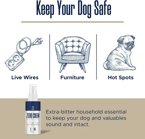 Vista 4 de Healthy Pup Spray antimasticable para que los perros dejen de masticar, 8 onzas antimasticables, espray amargo para muebles, alambres, madera, extra