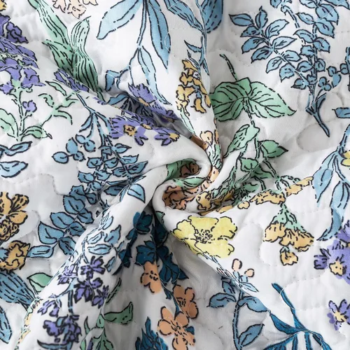 Vista 9 de HoneiLife - Juego de edredón de 3 piezas, colcha ligera de microfibra, diseño de flores silvestres, cubrecamas ligero y botánico, para todas