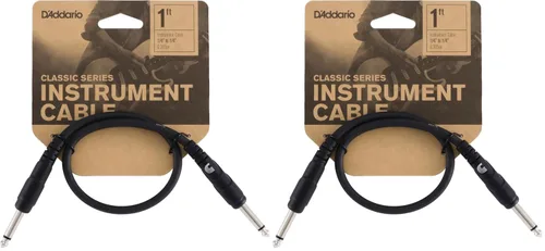 Vista 12 de Cable de guitarra D'Addario - Cable de parche de guitarra - Cable de instrumento - Accesorios de guitarra - Cable de la serie clásica - 1 pie/0.30