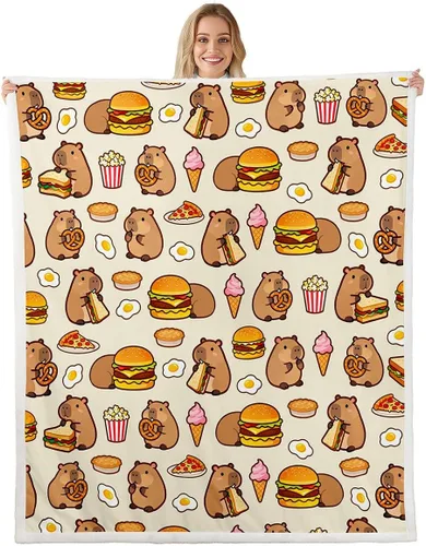 Vista 30 de Erosebridal Funny Capybaras Blanket Capybara Lover Gifts Cute Fleece Blanket for Kids Girls Boys, Capybara Decorations Blankets 40"x50", Kawaii