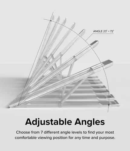 Vista 4 de Ringke Excelente soporte universal para tableta, acción de resorte, ajustable, delgado, soporte adhesivo multiángulo para iPad, tabletas Android