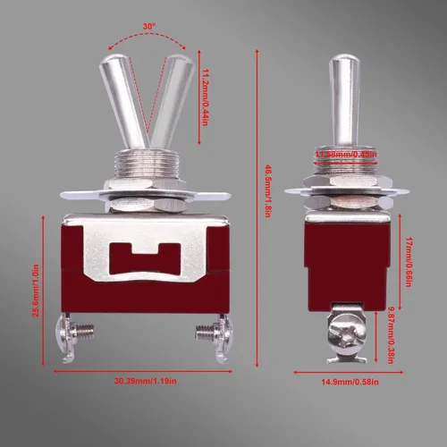 Vista 5 de weideer Interruptor de palanca de 12 V 30 A encendido/apagado 2 pines 2 posiciones SPST interruptor impermeable con terminales de tapa impermeable