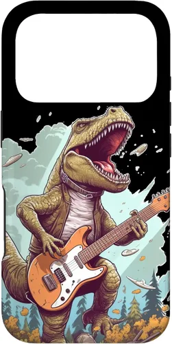 Vista 30 de Funda para iPhone 16 Cool Tyrannosaurus Rex con bajo para amantes de los dinosaurios
