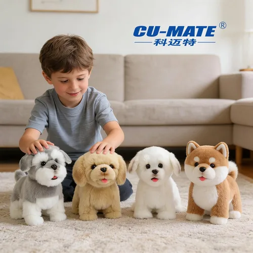 Vista 8 de CU-MATE Juguetes eléctricos de peluche de 12 pulgadas, juguete electrónico de peluche para gato, robot interactivo, juguete interactivo