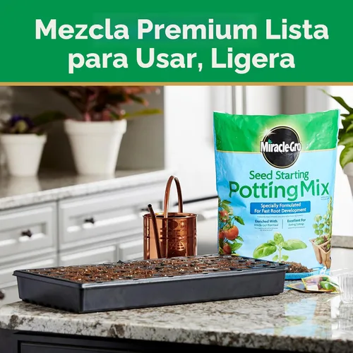 Vista 4 de Miracle-Gro Mezcla para semillas para plantas en maceta, 8 cuartos de galón.