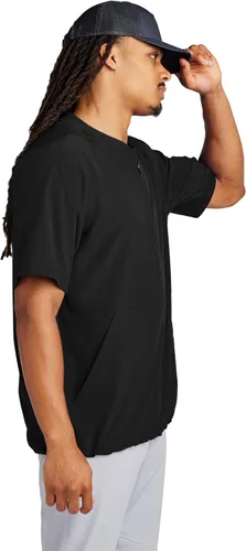 Vista 2 de SPORT-TEK Chaqueta unisex de manga corta con media cremallera Negro