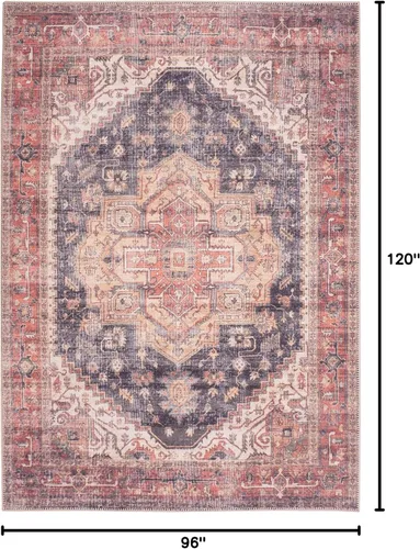 Vista 340 de GLN Rugs Traditional Collection - Alfombra de felpilla lavable a máquina, tradicional lavable, antideslizante, alfombra de felpilla de pelo corto