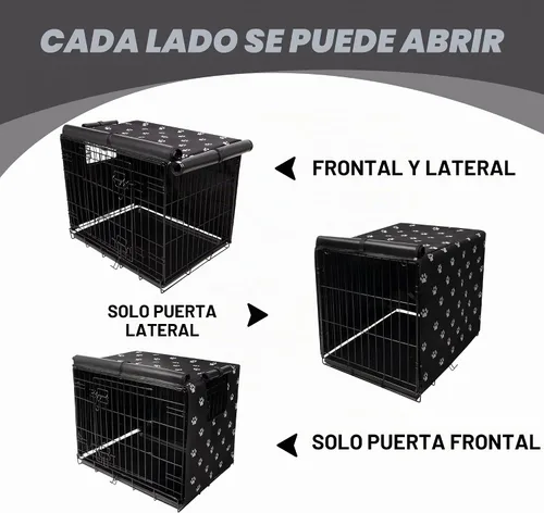 Vista 4 de Pet Prime Funda para jaula de perro para interiores y exteriores, duradera, resistente al viento, 600D, tela Oxford para perreras de 24, 30, 36, 42