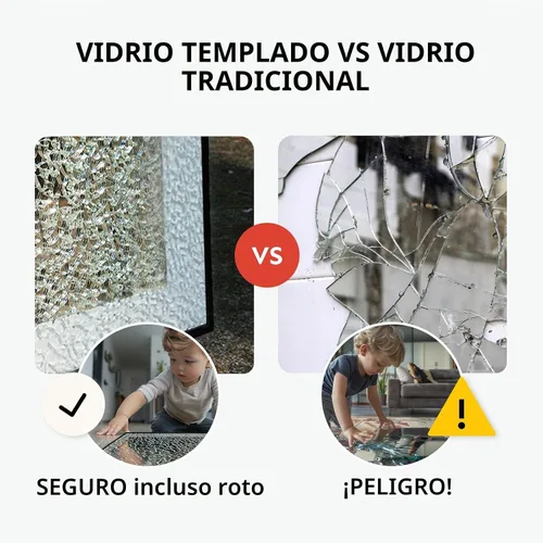 Vista 6 de Espejo de baño LED de 24x32'' con luz, marco de aluminio, regulable frontal y retroiluminado, antivaho, sin distorsión, memoria de luz, templado e