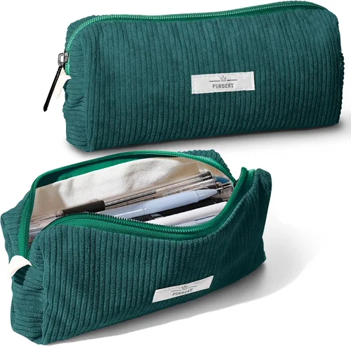 Vista 9 de Bolsa para Lápices Estuche para Bolígrafos, Organizador Pequeño de Pana Suave para Lápices con Cremallera, Lindo Estuche para Lápices Artículos
