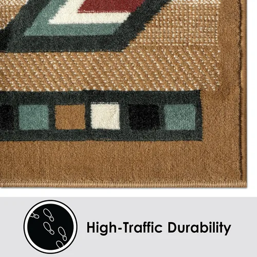 Vista 9 de Home Dynamix Premium Sagrada Southwestern - Alfombra de área geométrica beige/verde, 5'2"x7'4