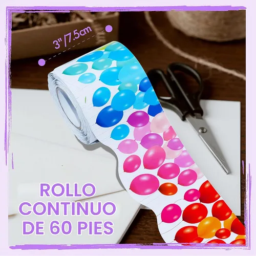 Vista 2 de Bordes de tablón de anuncios de 60 pies, patrón de globos de color, borde ondulado enrollado para escuela, aula y oficinas