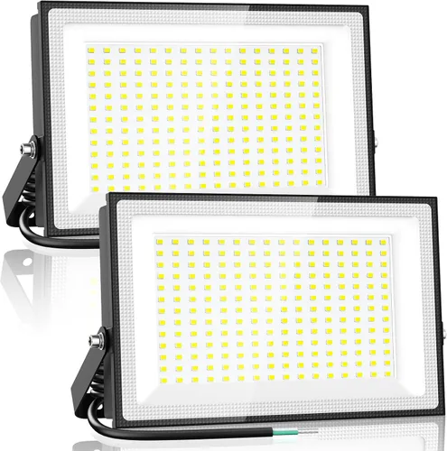 Vista 10 de Onforu Paquete de 2 luces LED de inundación para exteriores, equivalente a 500 W, 4500 lúmenes, luz de seguridad súper brillante, luz de día de 6000