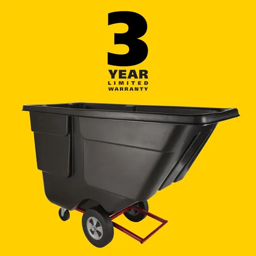 Vista 7 de Rubbermaid Commercial Products Camión volquete inclinable/carrito de basura/recolección de basura/reciclaje, 1/2 yarda cúbica, recolección de Negro