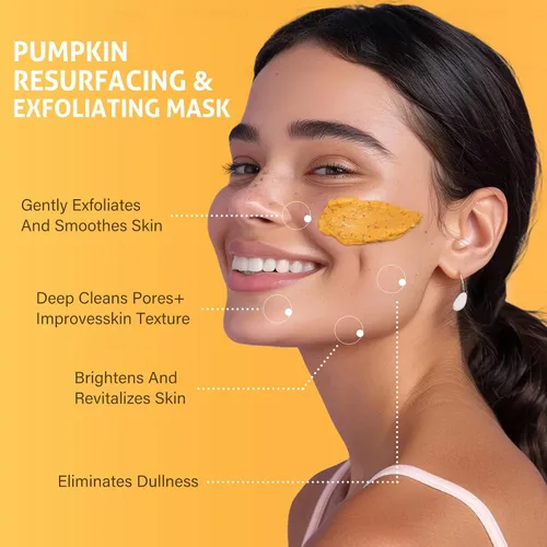 Vista 2 de RIHAKO Regalos de Pascua para mujeres, máscara facial con enzimas de calabaza, cuidado de la piel, mascarilla facial exfoliante iluminadora
