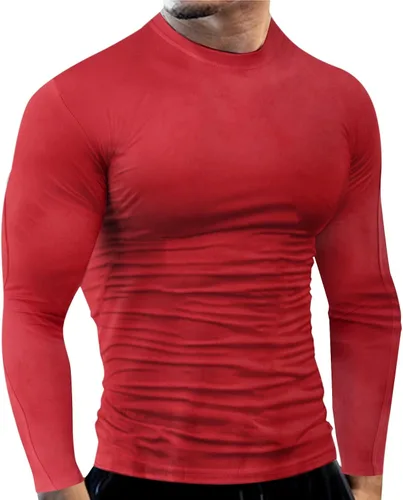 Vista 59 de Camisas de compresión atléticas de manga larga para hombre, capa base, camisa de entrenamiento atlético, camisas de compresión, camisetas deportivas