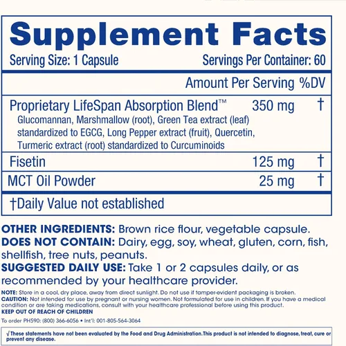 Vista 6 de ProHealth Suplementos de fisetina: 15 veces mejor absorción de la mezcla de polifenoles + aceite MCT. Puro probado por terceros. Fabricado