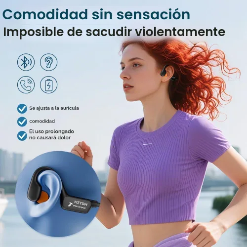 Vista 3 de Auriculares de Conducción Ósea, Auriculares Abiertos Bluetooth 5.4 con Micrófono, 15H de Reproducción, Auriculares Inalámbricos Resistentes al Sudor