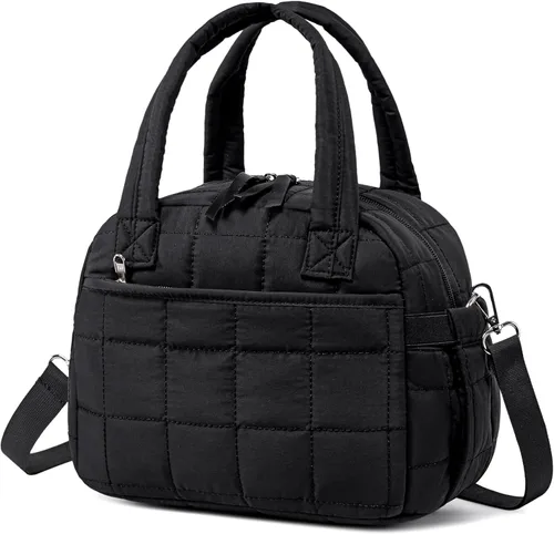 Vista 22 de LEDAOU Lonchera para Mujeres, Bolsa de Almuerzo Acolchada con Relleno Puffer, con Correa Ajustable, Aislada, Reutilizable, para el Trabajo, Escuela
