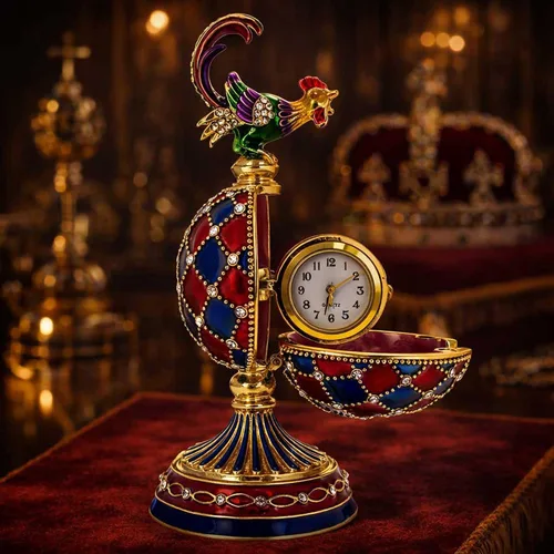 Vista 2 de BestPysanky Gallo con el reloj sorpresa Royal Inspired Easter Egg