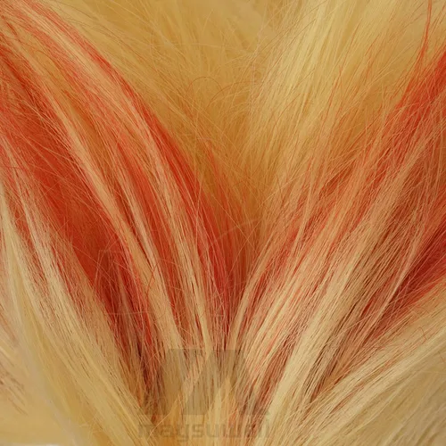Vista 7 de maysuwell Rengoku Kyoujurou - Peluca de anime Demon Slayer, pelucas de cosplay de pelo corto amarillo para hombres y mujeres para Halloween