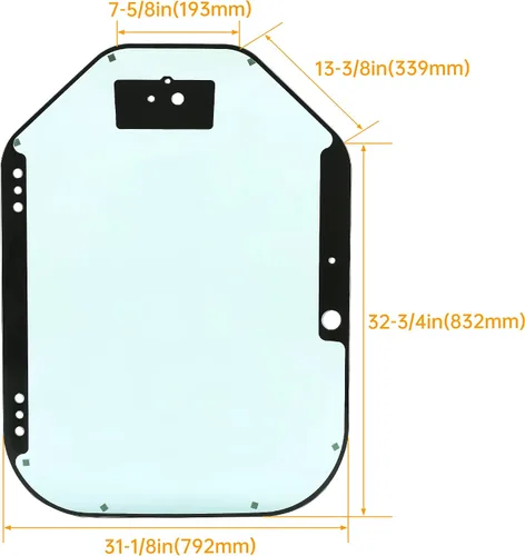 Vista 2 de HECASA Vidrio de puerta compatible con Bobcat M Series Minicargadoras de dirección deslizante Cargadoras de dirección deslizante A770 S450 S510 S530