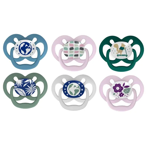 Vista 11 de Dr. Brown's Advantage Glow-in-the-Dark Baby Pacifier, Fully Symmetrical Soother with Soft Silicone Bulb, Blue Nature, 6-18m, BPA Free, 2 Pack