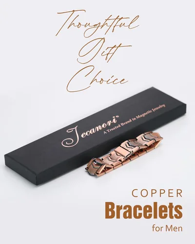 Vista 7 de Jecanori Pulseras magnéticas de cobre para hombres, pulsera magnética ultra fuerte, regalos de joyería con herramienta