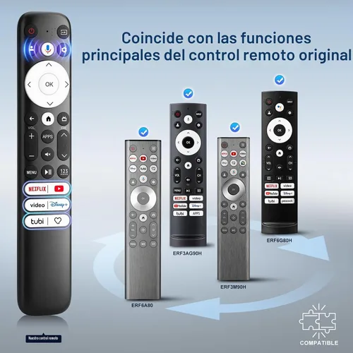 Vista 3 de Mando a distancia por voz de repuesto para Hisense Google TV