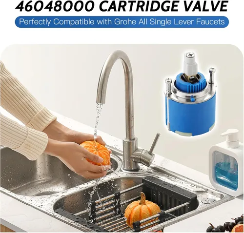 Vista 5 de Compatible con Grohe 46048000 Cartucho de repuesto de cartucho de grifo con válvula mezcladora de una sola mano Cartucho de cerámica