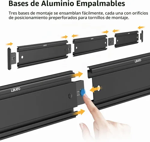 Vista 3 de LEKATO Soporte de pared para guitarra para múltiples guitarras, 5 perchas ajustables, soporte de pared para guitarra, clips fijos, soporte