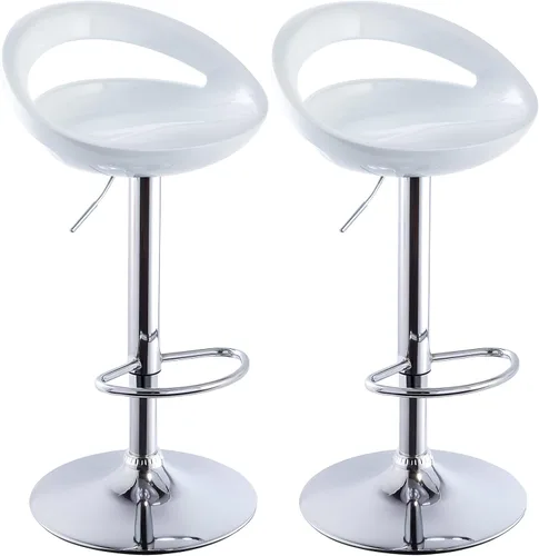 Vista 8 de DUHOME Juego de 2 taburetes de bar ABS ajustables giratorios, 2 piezas para isla de cocina, bar y pub (negro)