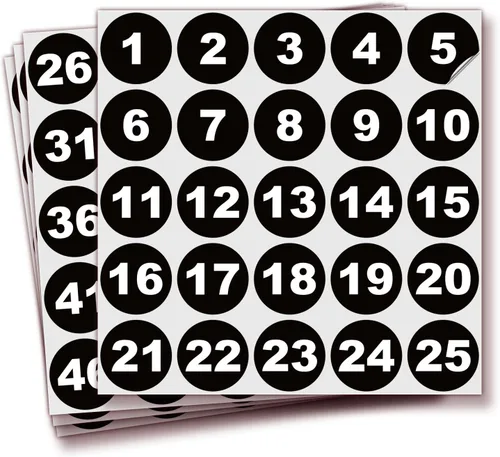 Vista 39 de iSYFIX Calcomanías negras de números consecutivos – 1 a 100, 1 pulgada, 1 juego – Vinilo autoadhesivo de alta calidad, ideal para inventario